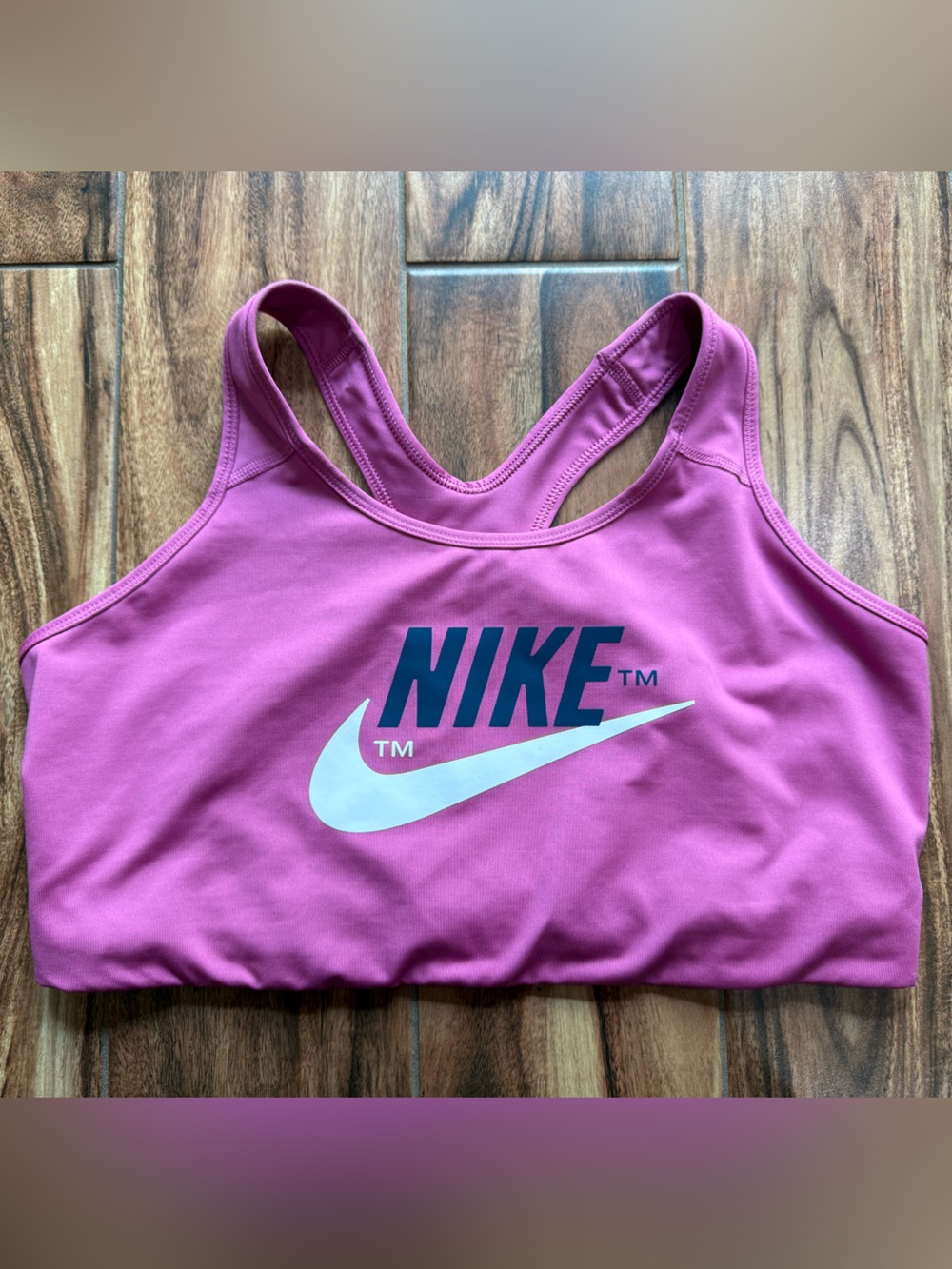 Nike Magenta Racerback Dri-FIT Sports Bra with Black Swoosh 2X